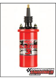 MSD-8223  MSD Blaster 3 Ignition Coil, Canister, Round, Oil Filled, 45,000 Volts, Male HEI   (Red)